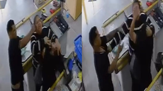 Câmeras de segurança flagraram o momento da agressão - Imagem: Reprodução | Redes Sociais