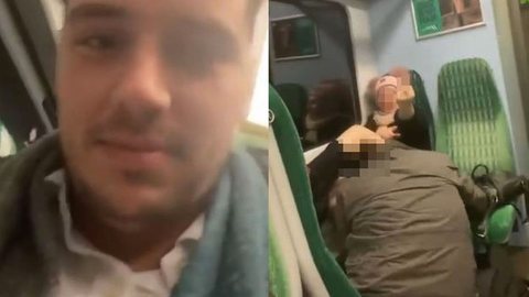 Idosos chocam passageiros ao serem pegos em momento íntimo dentro do trem; veja o vídeo - Imagem: reprodução