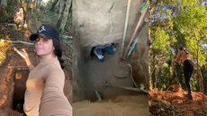 Casal constrói abrigo subterrâneo. - Imagem: reprodução I TikTok  @mariaeliziaaa