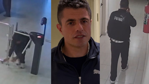 Câmera registrou o momento em que o homem entrou no prédio sem autorização - Imagem: Reprodução