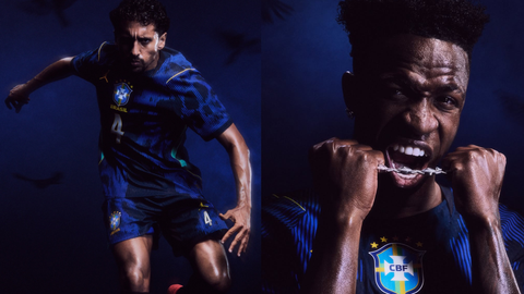 Nova camisa azul da seleção brasileira para a Copa de 2026 marca parceria inédita entre Nike e a Jordan Brand - Imagem: jumpman23