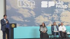 Evento no Palácio dos Bandeirantes marca começo da nova gestão da USP. - Imagem: Reprodução/Canal USP.
