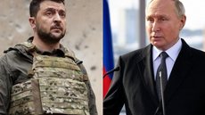 Apesar da diminuição dos combates, o chanceler ucraniano aponta 734 violações do cessar-fogo por forças russas - Imagem: Reprodução / X / @vladimirputiniu / @Bricktop_NAFO