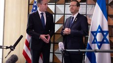 O Secretário de Estado norte-americano se encontrou com o presidente de Israel nesta segunda-feira - Imagem: Reprodução / X / @SecBlinken