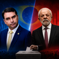 O presidente Luiz Inácio Lula da Silva e o senador Flávio Bolsonaro aparecem como os principais nomes testados pela Quaest em eventual disputa presidencial de segundo turno em 2026 - Imagem: Reprodução