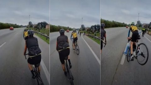 O roubo foi gravado por um dos ciclistas - Imagem: reprodução/YouTube