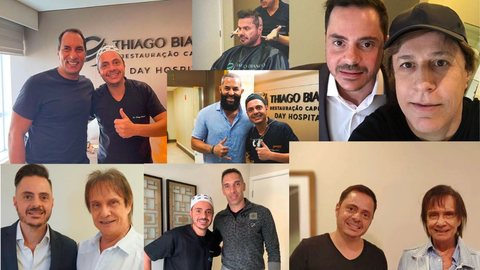 Roberto Carlos e Tom Cavalcante passaram pela clínica de Thiago Bianco – Fotos:Reprodução Instagram da Clínica Smart - Imagem: reprodução redes sociais