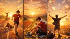 Correndo, caindo e ganhando - Imagem: Reprodução