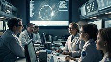 A NASA alerta sobre a trajetória do asteroide 2024 YR4, que pode colidir com a Terra em 22 de dezembro de 2032, com risco de 2,1%. - Imagem: Reprodução | MetaAI