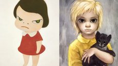 Yoshitomo Nara, Knife Behind the Back | Margaret Keane, The Stray (O abandonado) - Imagem: Reprodução