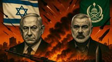 Conflito em Gaza chega ao segundo ano com 67 mil mortos e região em colapso - Imagem gerada por IA