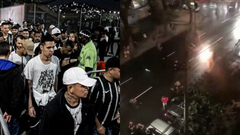 Torcedores do Corinthians e do Flamengo entram em conflito e 46 são presos; assista - Imagem: reprodução Meu Timão / Band