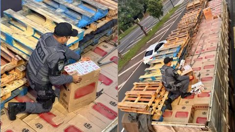 Um motorista de 40 anos foi detido e encaminhado à Polícia Federal em Presidente Prudente após a apreensão - Imagem: Divulgação / Polícia Rodoviária