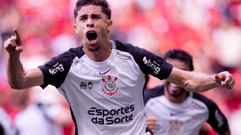 Gabriel Paulista comemora o primeiro gol do time no jogo desta tarde. - Imagem: Divulgação/Corinthians.