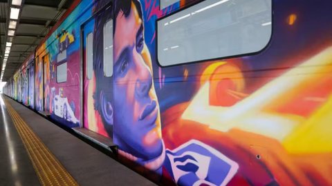 CPTM realiza homenagem a Ayrton Senna em vagões de metro - Iamgem: Divulgação/ CPTM