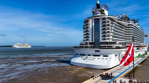 Navios contratados para a COP30, em Belém, serão usados como hospedagem para delegações internacionais durante a conferência climática. - Reprodução / SECOM COP 30