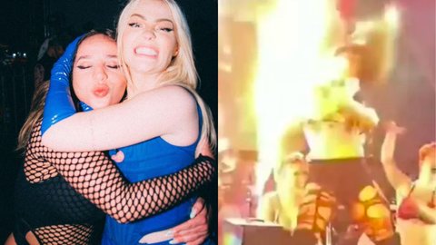Amanda Araújo teria encostado em fogo que fazia efeito especial no palco de show - Imagem: reprodução Instagram @_amanndaraujo