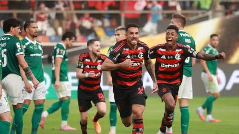Flamengo x Palmeiras final da Libertadores gol de Danilo - Foto: Getty Images/ Reprodução/GE