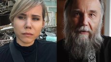 Daria Dugina e seu pai, o filósofo Alexander Dugin, apontado pela mídia como um dos mentores de Vladimir Putin - Imagem: Reprodução/Telegram e Facebook