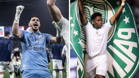 Santos e Palmeiras decidirão o campeonato em dois duelos - Imagem: Reprodução/Instagram @santosfc e @palmeiras