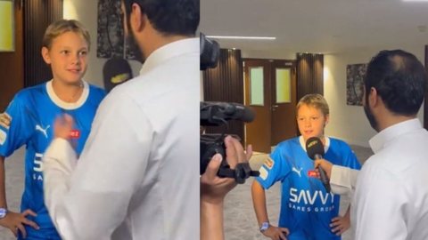 Davi Lucca, filho de Neymar, surpreende dando entrevista em inglês; assista - Imagem: reprodução Twitter