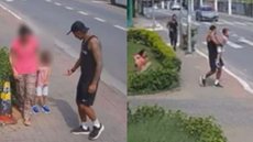 Defesa de homem que tentou sequestrar criança alega insanidade mental - Imagem: Reprodução / Câmera de Segurança