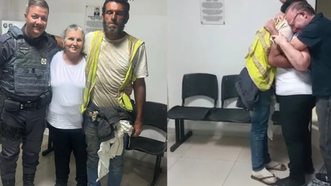 Professor universitário foi encontrado pela Polícia Militar Rodoviária após cinco anos desaparecido e reencontrou a mãe em Araraquara - Imagem: Policia Rodoviária SP