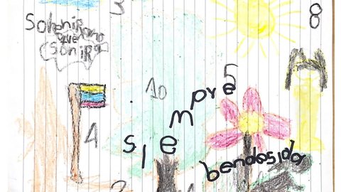 Crianças do acidente na Colômbia fazem desenhos em homenagem ao cachorro Wilson - Reprodução: redes sociais