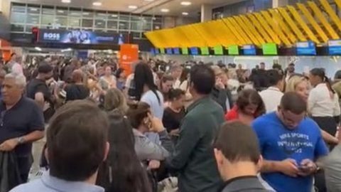 Entre 9 e 10 de dezembro, ventos fortes afetaram voos e infraestrutura, com cancelamentos e desvios em Congonhas e Guarulhos - Imagem: Reprodução/Cadu Lando/g1