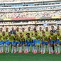 Seleção brasileira perfilada para partida contra o Marrocos, válida pelo grupo C da Copa do Mundo de 2026 - Imagem: Reprodução/CBF/Rafael Ribeiro