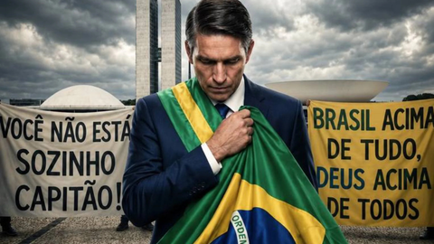 Jim Caviezel interpreta Jair Bolsonaro em “Dark Horse”, filme que teve trailer vazado nas redes sociais nesta semana - Imagem: Reprodução