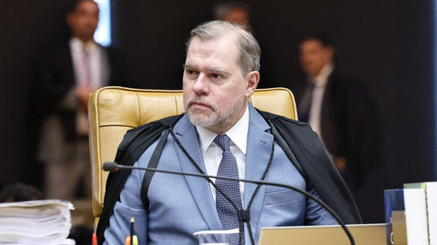Ministro Dias Toffoli durante sessão do Supremo Tribunal Federal, em Brasília - Imagem: Reprodução
