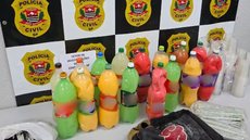 Suspeitos foram detidos com 16 garrafas - Imagem: Divulgação / Polícia Civil