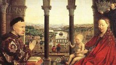A Virgem do Chanceler Rodin (1435), de van Eyck – Realismo detalhado e domínio da luz - Imagem: Reprodução