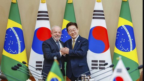 Coreia do Sul lidera crescimento entre países da OCDE, mas Brasil se destaca com crescimento robusto no início de 2026 - Imagem: Reprodução/ Ricardo Stuckert