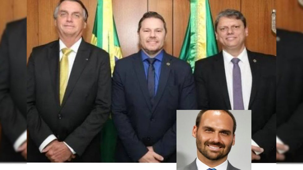 Eduardo Bolsonaro quer impor apoio de Campetti a coronel - Imagem: Reprodução | Redes Sociais