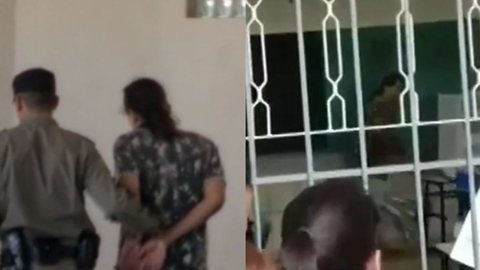Eleitor é preso após destruir urna eletrônica a pauladas em Goiânia; veja vídeo - Imagem: reprodução