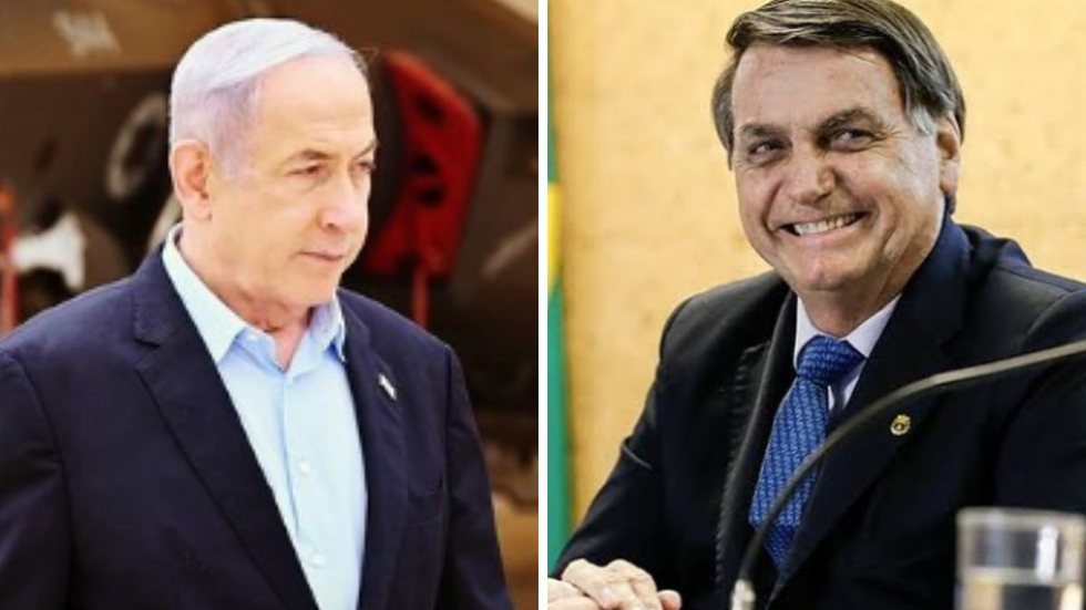 Durante o conflito com o Hamas na Faixa de Gaza, o primeiro-ministro de Israel, enviou uma carta a Jair Bolsonaro - Imagem: Reprodução/Instagram @b.netanyahu e @jairmessiasbolsonaro