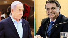Durante o conflito com o Hamas na Faixa de Gaza, o primeiro-ministro de Israel, enviou uma carta a Jair Bolsonaro - Imagem: Reprodução/Instagram @b.netanyahu e @jairmessiasbolsonaro