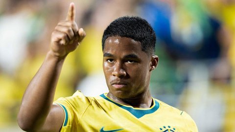 Endrick virou protagonista de uma onda de memes nas redes sociais durante a Copa do Mundo, impulsionada pela cobrança por mais minutos em campo. - Imagem: Richard Callis / Sports Press Photo/Getty Images