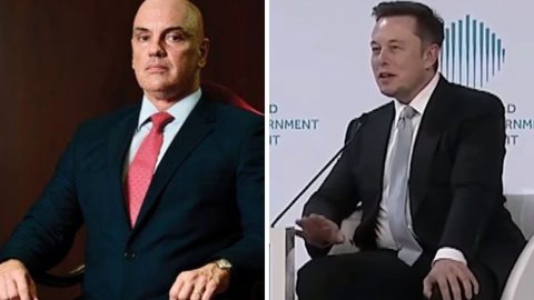 Nos últimos dias, Elon Musk fez uma série de postagens contra o ministro Alexandre de Moraes - Imagem: Reprodução/Instagram @alexandre.de.moraes.oficial e @elonmuskxspac