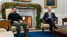 Presidentes Volodymyr Zelensky, da Ucrânia, e Joe Biden, dos EUA - Imagem: Reprodução / X / @WhiteHouse