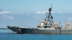 A visita do USS Gravely ocorre em meio a preocupações sobre imigração e criminalidade provenientes da Venezuela - Imagem: Reprodução / X / @USinTT