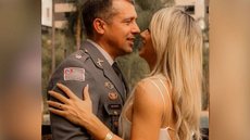 O tenente-coronel Geraldo Leite Rosa Neto e a PM Gisele Alves Santana - Imagem: Reprodução / Redes Sociais
