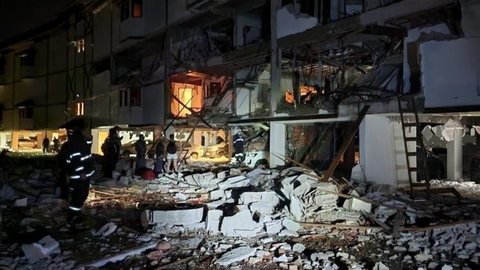 Prédio ficou destruído após explosão, em Campos do Jordão (SP) - Imagem: reprodução/Facebook