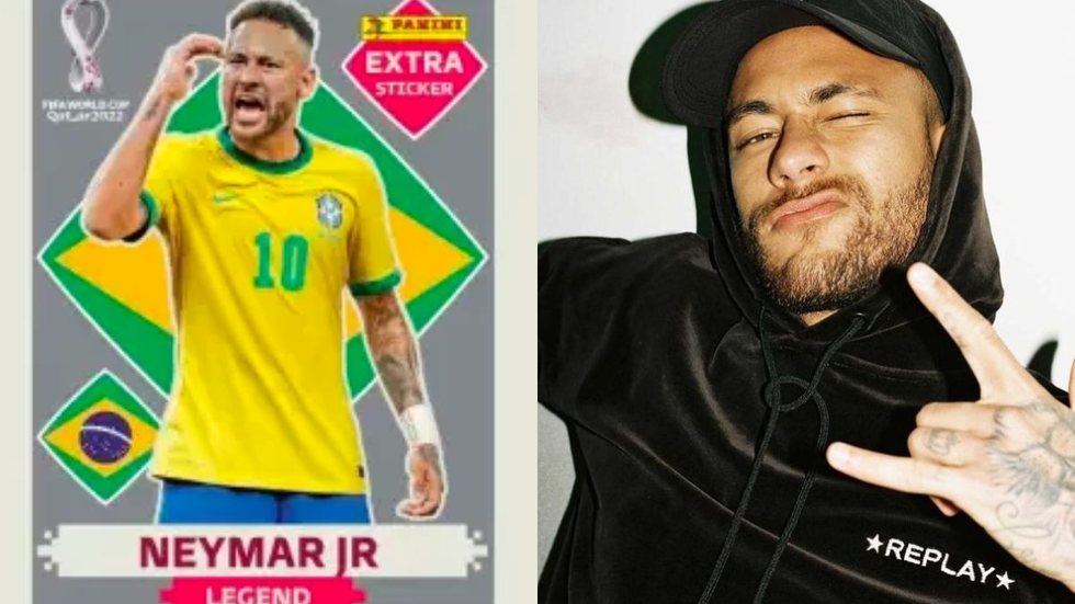 Figurinha Neymar Ouro Dourado Legends Copa Do Mundo 2022