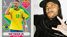Figurinha 'raríssima' de Neymar no álbum da Copa é vendida por uma fortuna; veja quanto - Imagem: reprodução Instagram @neymarjr