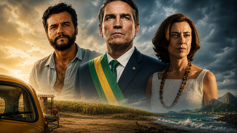 O banqueiro Daniel Vorcaro e o ex-presidente Jair Bolsonaro em destaque diante do orçamento recorde de R$ 62 milhões destinado à Dark Horse - Imagem: IA