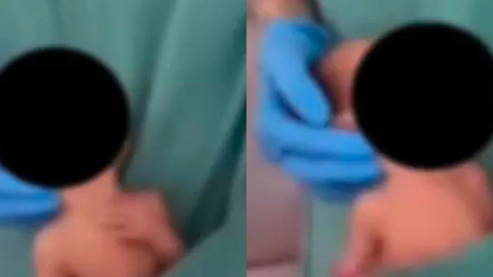 VÍDEO - fisioterapeuta é flagrada dançando com recém-nascido no bolso - Imagem: reprodução redes sociais
