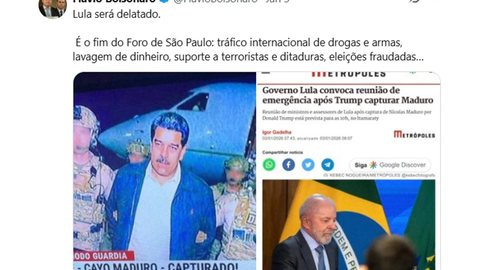 Ministro Alexandre de Moraes encaminhou à Procuradoria-Geral da República o inquérito que investiga Flávio Bolsonaro por suposta calúnia contra o presidente Lula. - Imagem: Reprodução